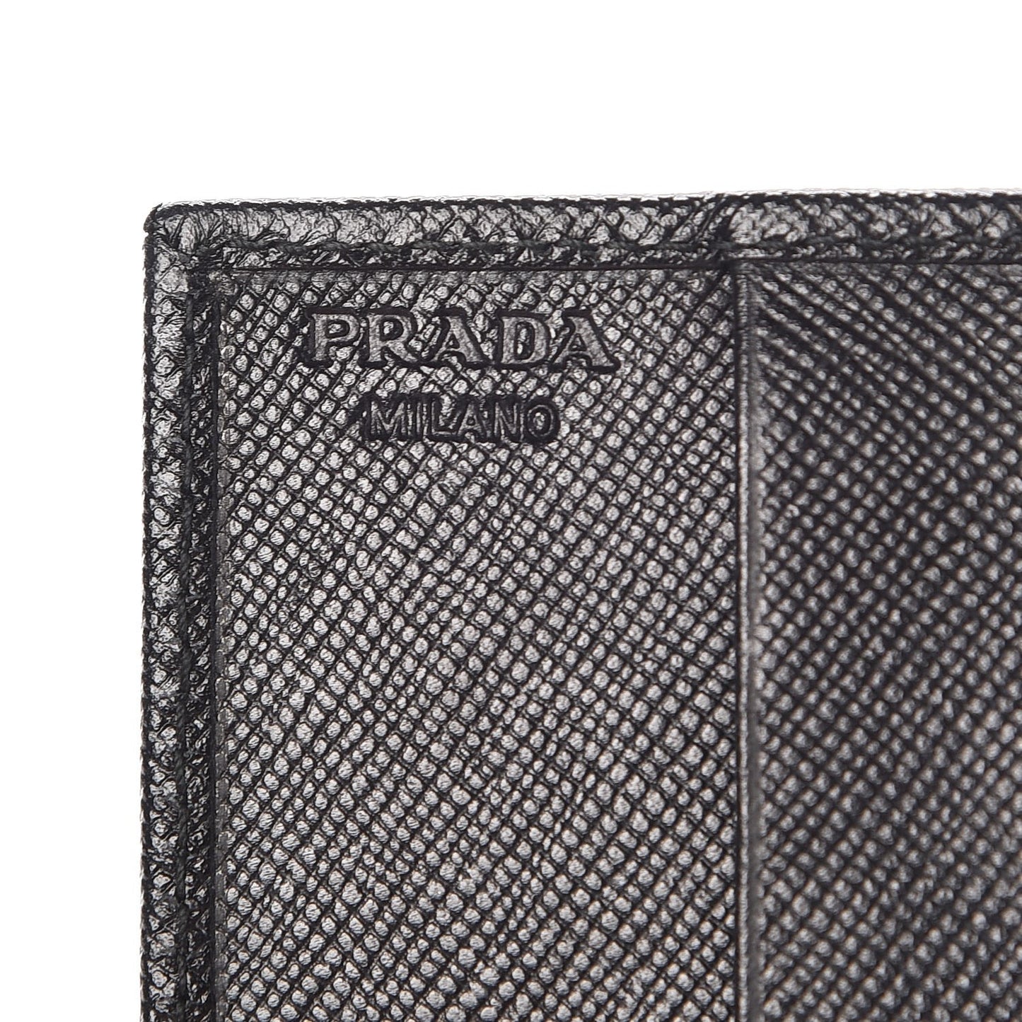 Saffiano Bi-Fold Card Holder Wallet Black