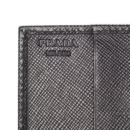 Prada Saffiano Bi-Fold Card Holder Wallet Black 6 of 8