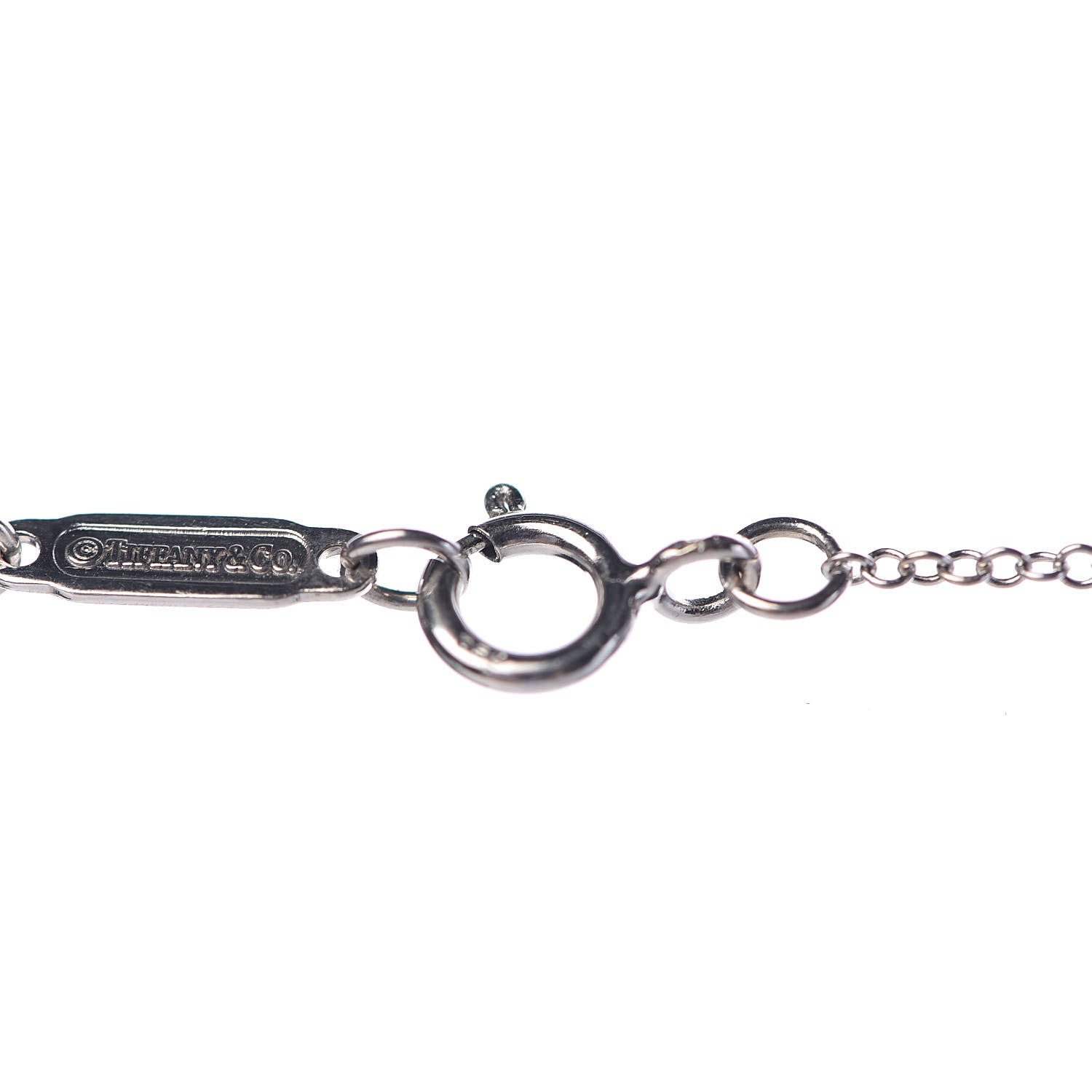 Tiffany 18K White Gold Diamond Square Pendant Necklace 6 of 9