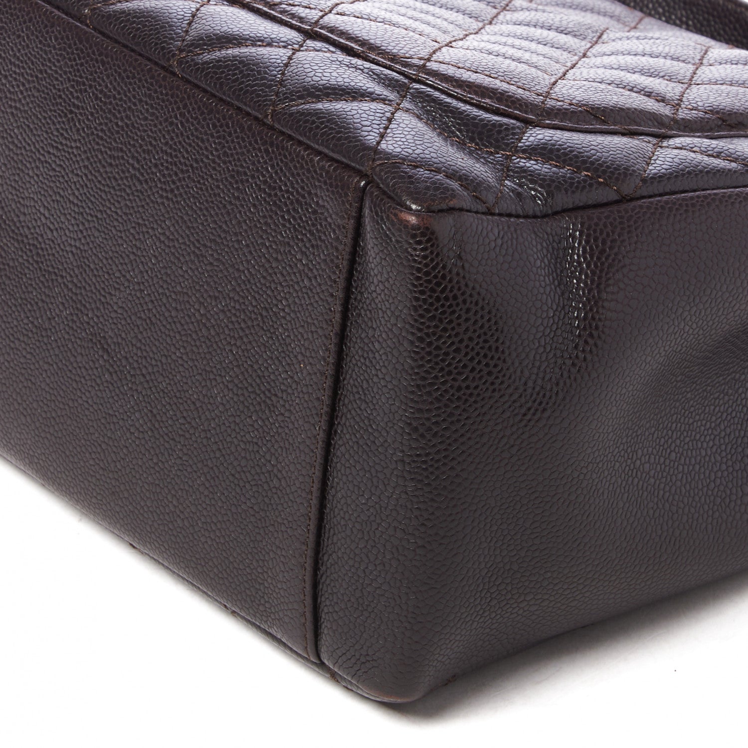 Chanel Caviar Quilted Grand Shopping Tote GST Dark Brown 5 of 9