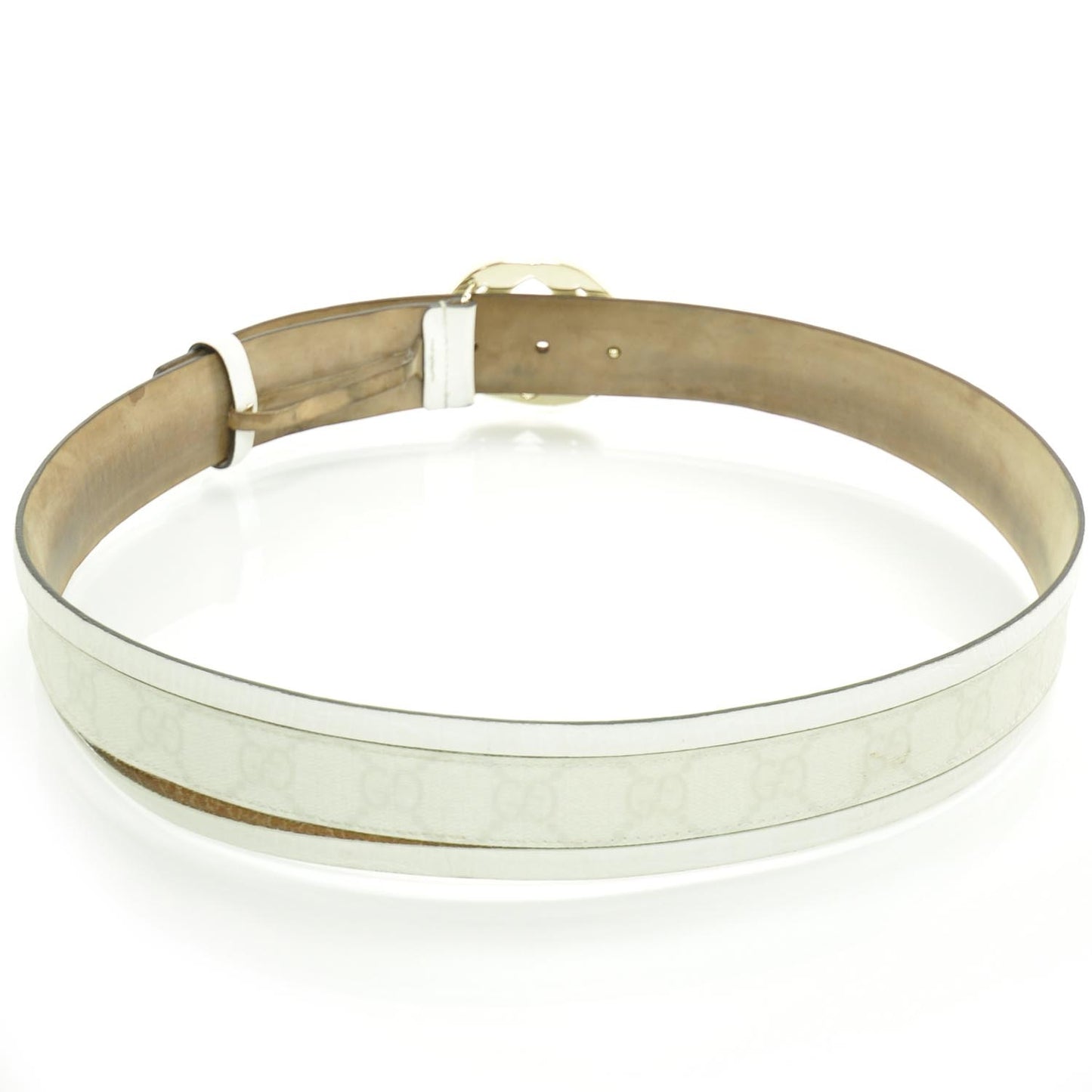 GG Plus Monogram Calfskin Interlocking G 40mm Belt 90 36 White