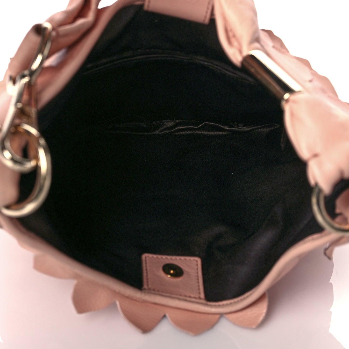 Calfskin Scalloped Hobo Old Rose