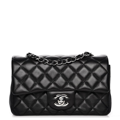 Chanel Lambskin Quilted Mini Rectangular Flap Black 1 of 8