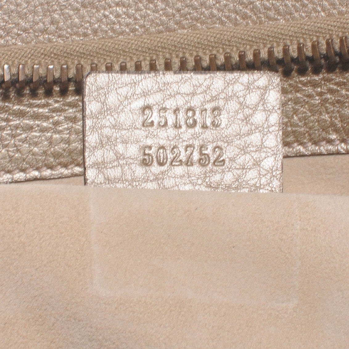 Metallic Pebbled Calfskin Medium 1973 Top Handle Satchel Golden Beige