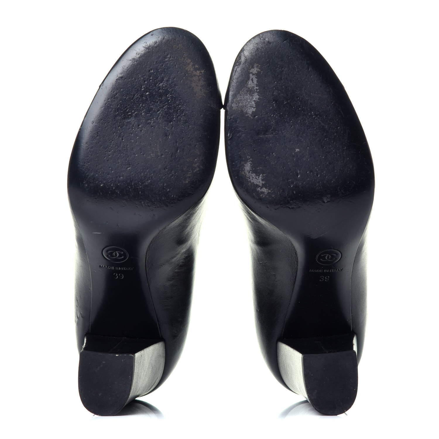 Chanel Lambskin Pearl Camellia Cap Toe Pumps 39 Black 5 of 11