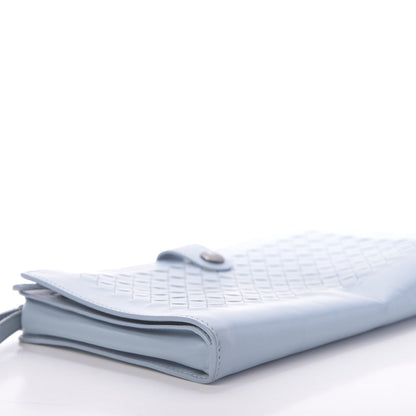 Bottega Veneta Calfskin Intrecciato Flap Wristlet Light Blue 6 of 13