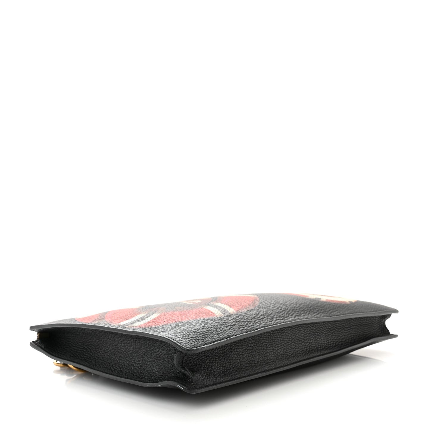 Calfskin Kingsnake Print Messenger Black