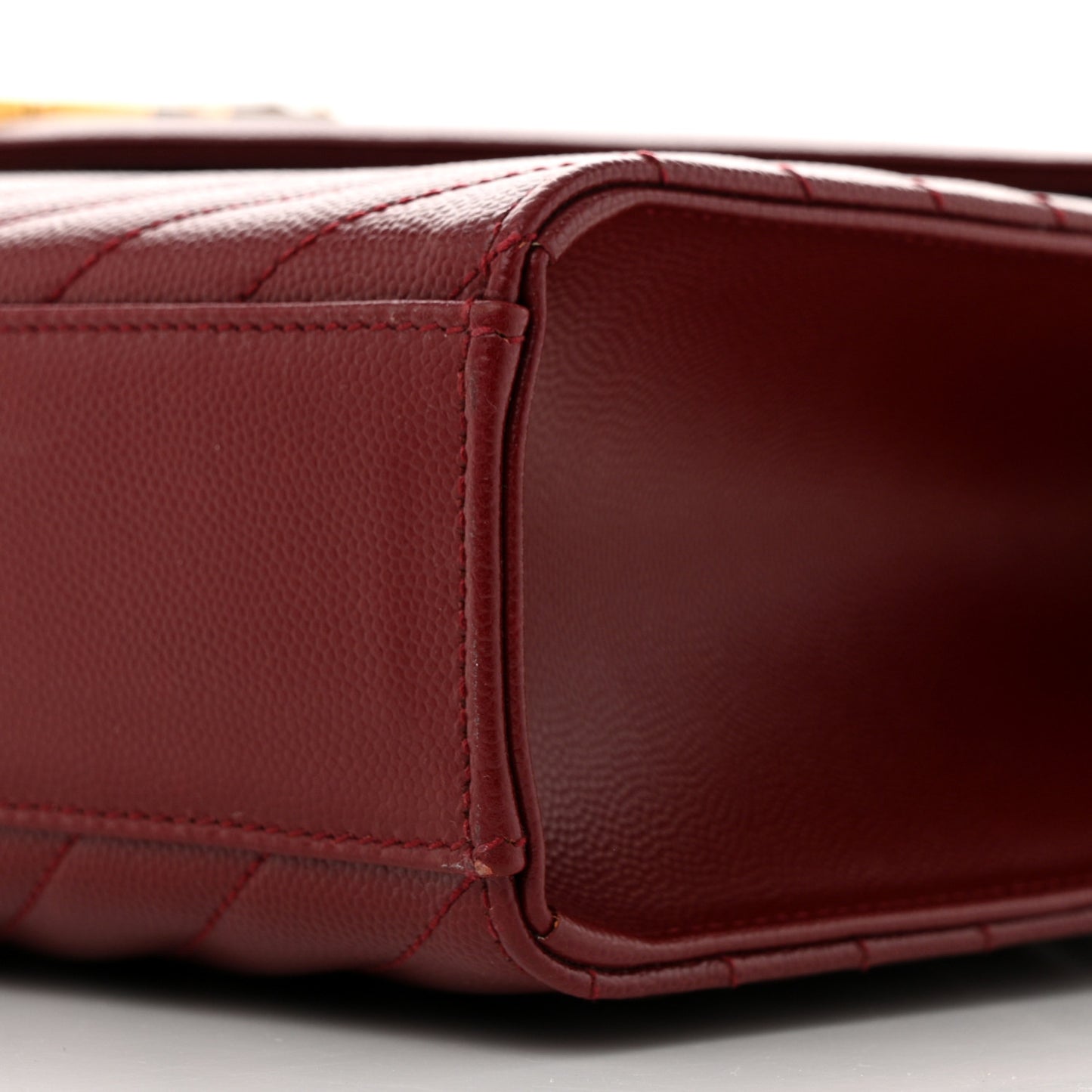 Grain De Poudre Matelasse Chevron Large Monogram Satchel Oxblood