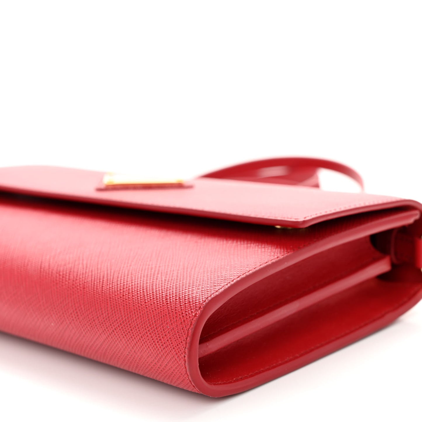Saffiano Wallet With Shoulder Strap Fuoco
