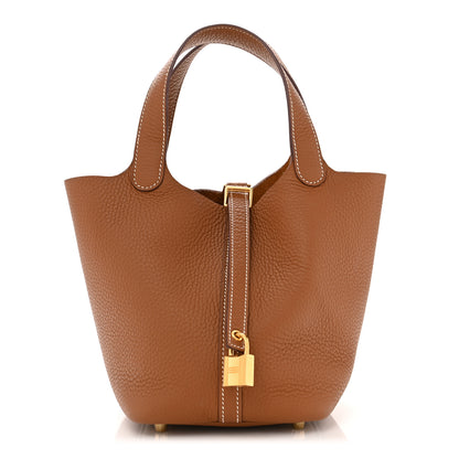 Hermes Taurillon Clemence Picotin Lock 18 PM Gold 1 of 12