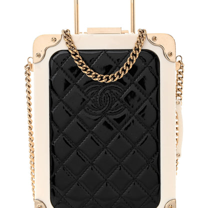 Chanel Plexiglass Patent Evening In The Air Mini Trolley Minaudiere Clutch Black White 8 of 14