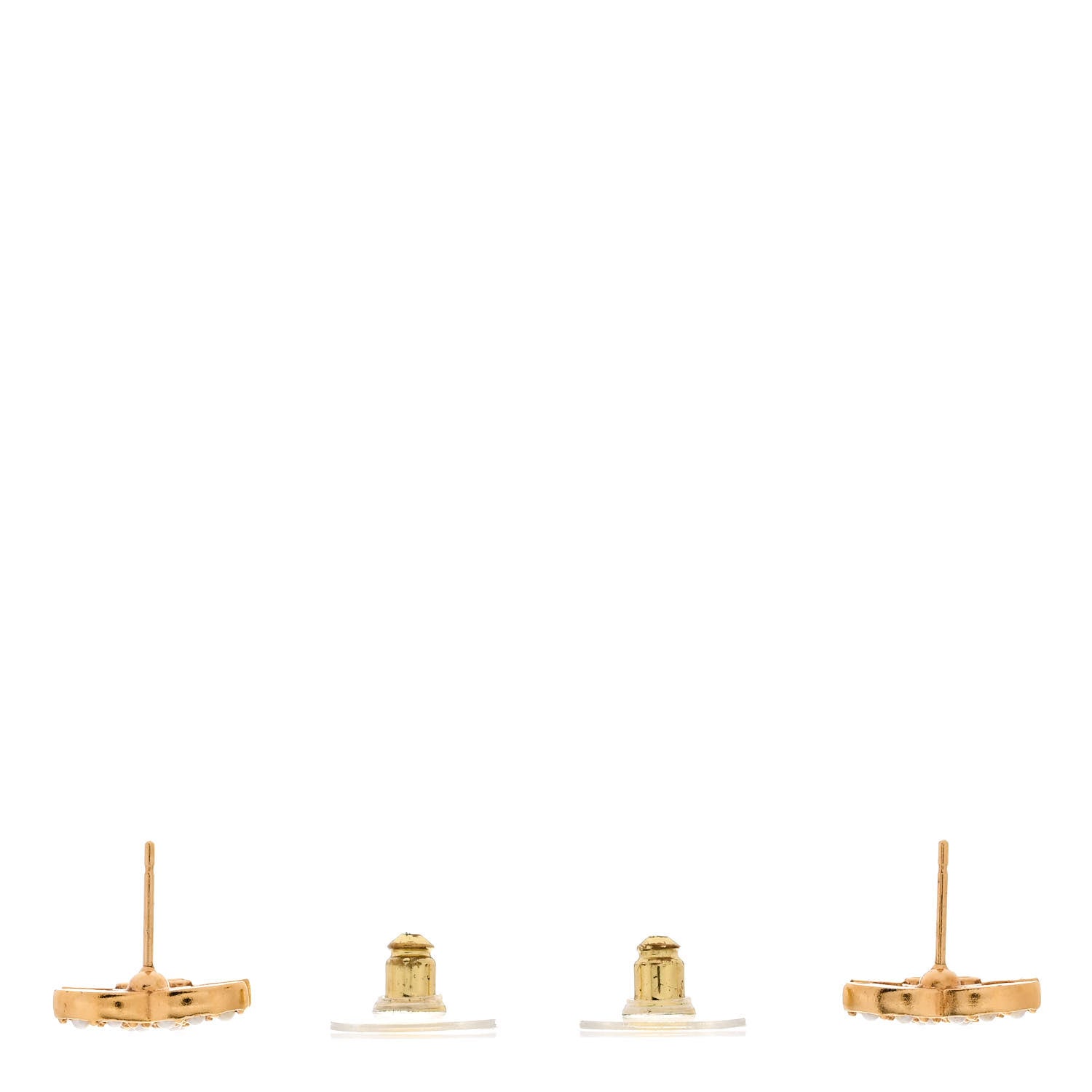 Chanel Pearl Studded CC Earrings Gold 3 of 5