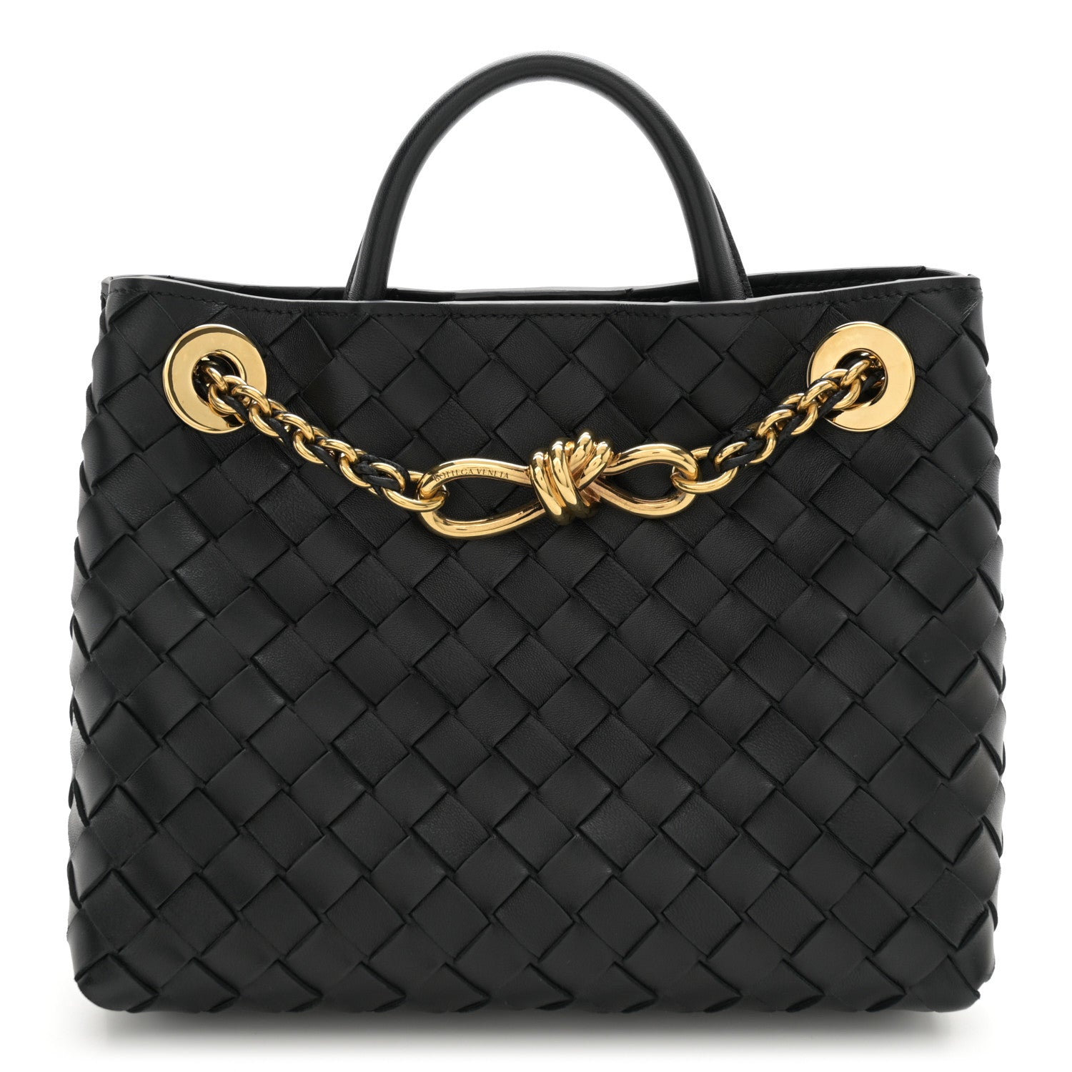 Bottega Veneta Nappa Intrecciato Small Andiamo With Chain Shoulder Bag Black 1 of 9