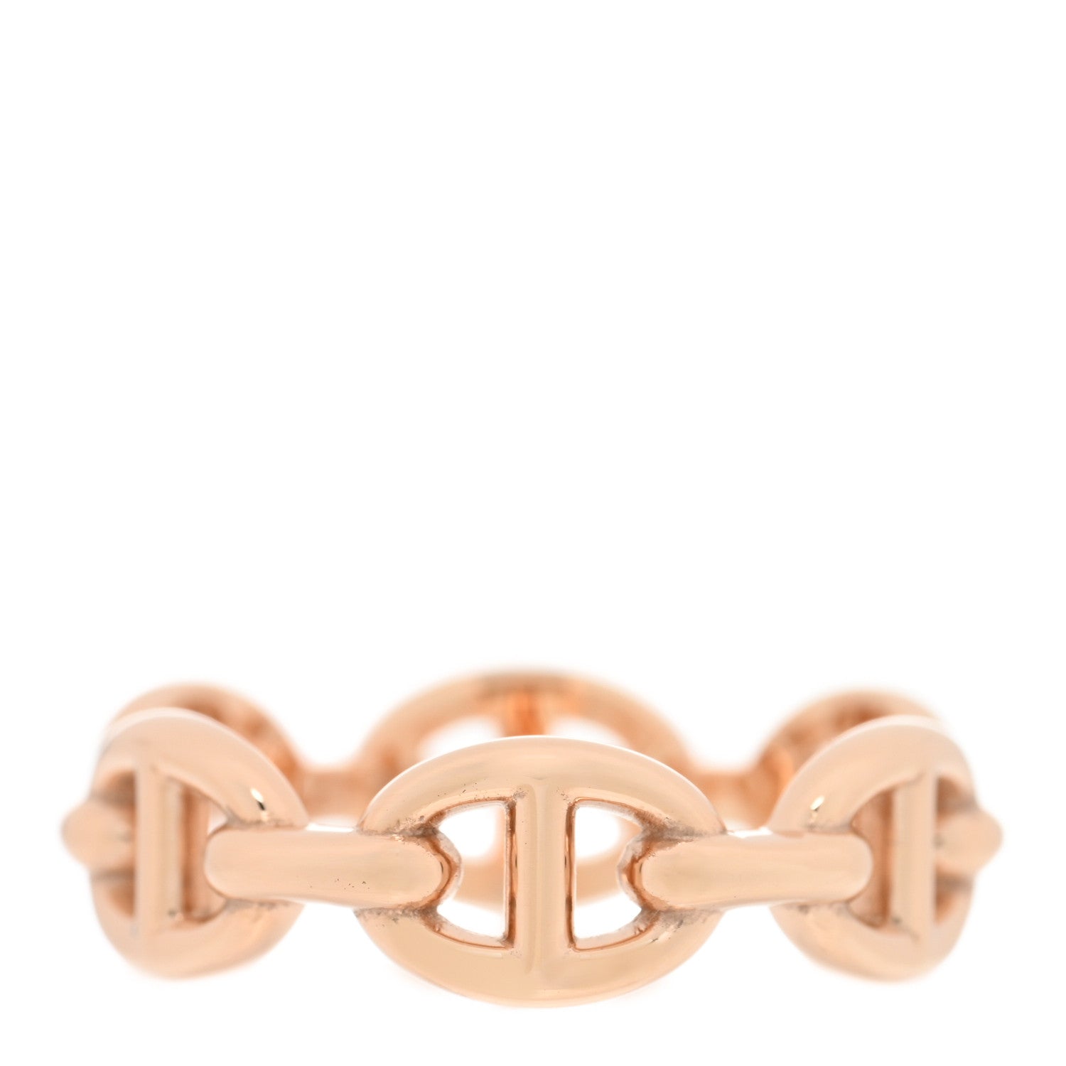 Hermes 18K Rose Gold PM Chaine d'Ancre Enchainee Ring 51 5.75 5 of 5