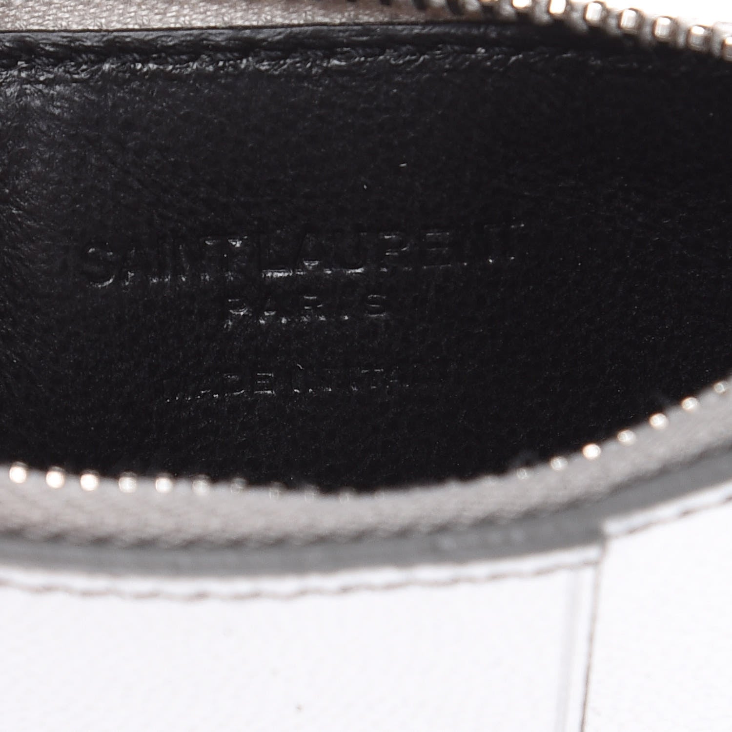 Saint Laurent Grained Calfskin 5 Fragments Zip Pouch Card Holder Silver 6 of 8
