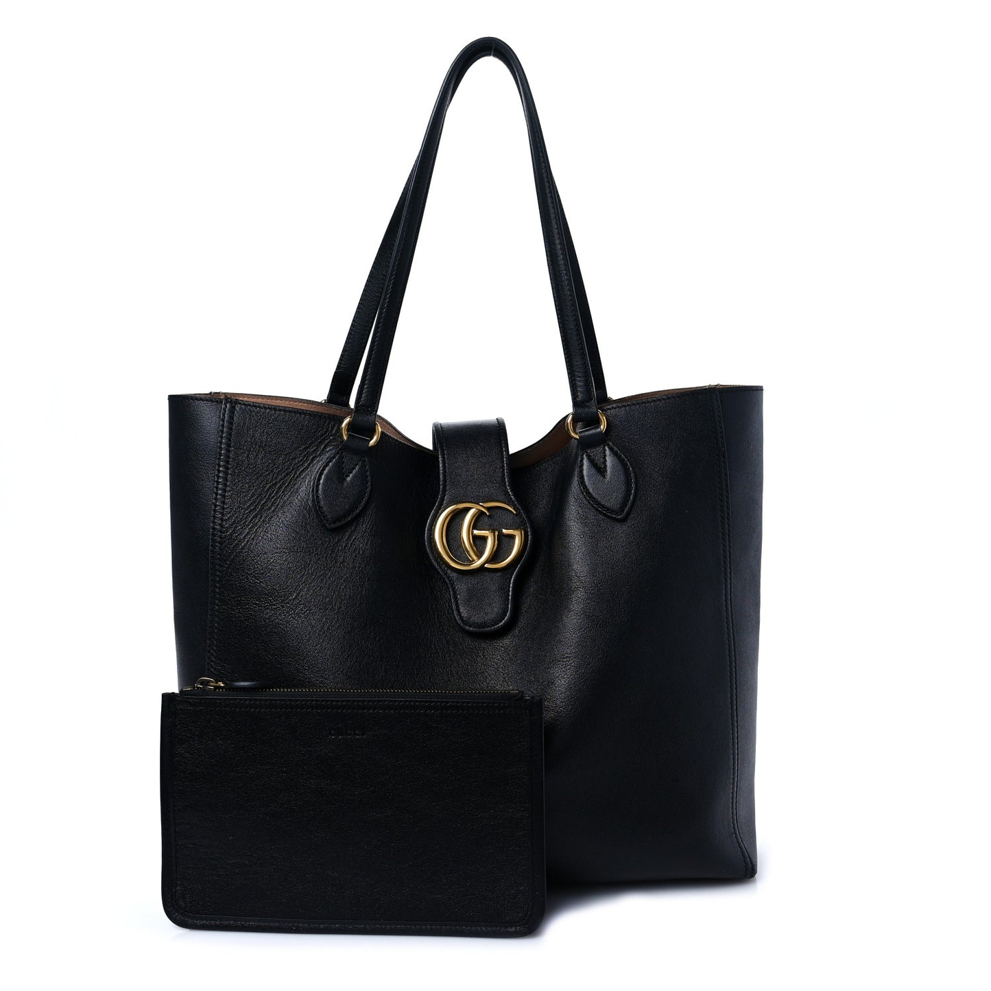 New Sakai Calfskin Lux Medium Dahlia Tote Black