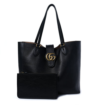 Gucci New Sakai Calfskin Lux Medium Dahlia Tote Black 1 of 9