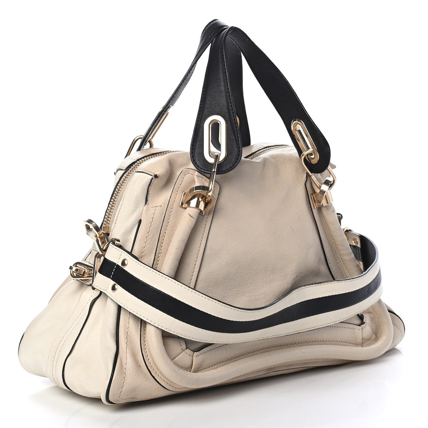 Calfskin Medium Military Paraty Black White