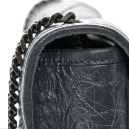 Saint Laurent Crinkled Calfskin Matelasse Monogram Niki Chain Wallet Dark Smog 11 of 11