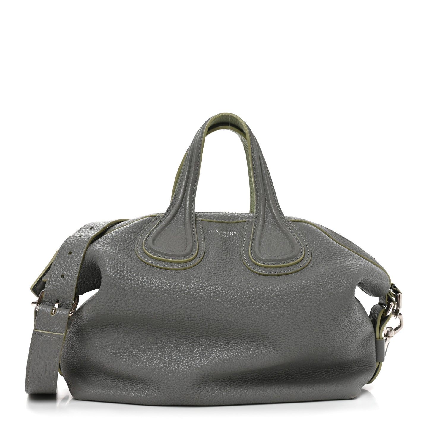 Pebbled Calfskin Small Nightingale Pearl Grey