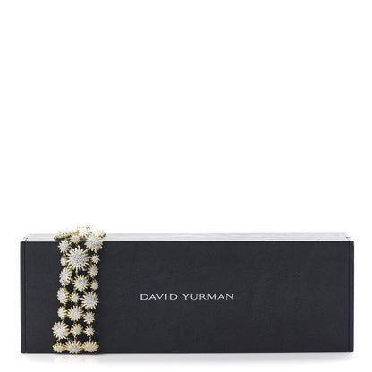 David Yurman 18K Yellow Gold Diamond Starburst 3-Row Statement Bracelet 6 of 6