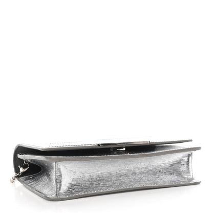 Fendi Vitello Mirror Elite Tube Wallet on Chain Silver 4 of 10