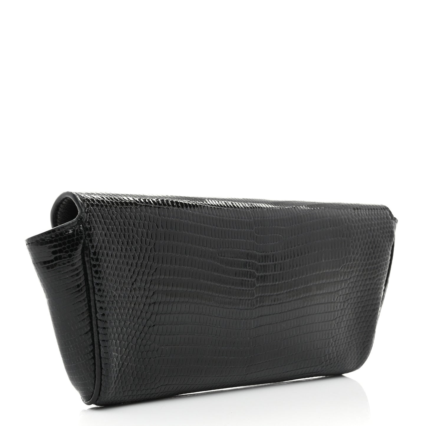Shiny Lizard Maillon Triomphe Clutch Black