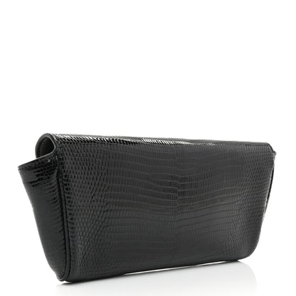 Celine Shiny Lizard Maillon Triomphe Clutch Black 3 of 7