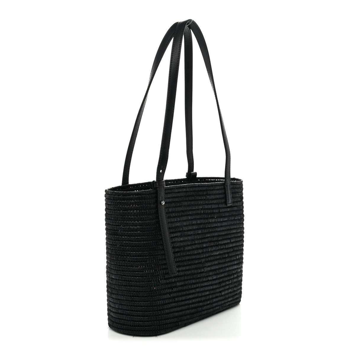 Loewe Raffia Square Small Basket Tote Bag Black 3 of 10