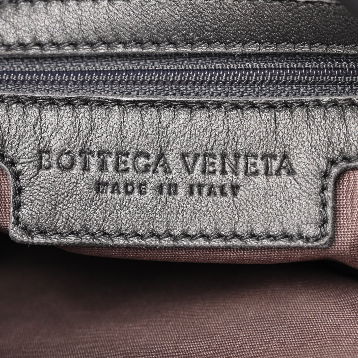 Nappa Intrecciato  Messenger Bag Grey Black