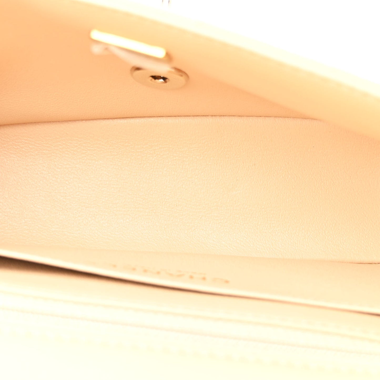 Lambskin Quilted Mini Rectangular Flap Beige