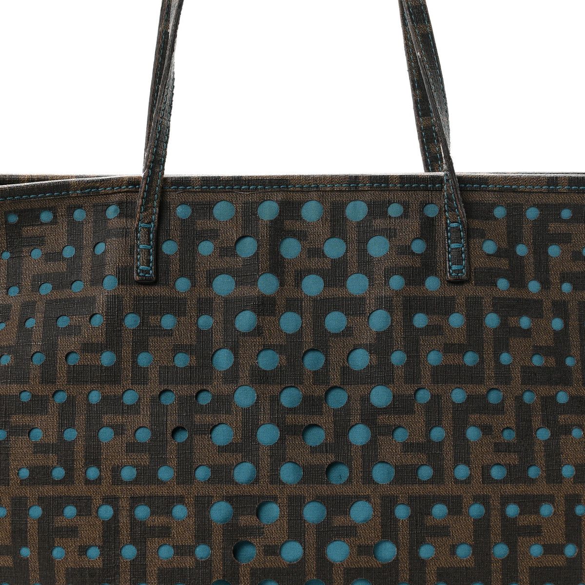 Zucca Spalmati Perforated Medium Roll Tote Tobacco Pavone