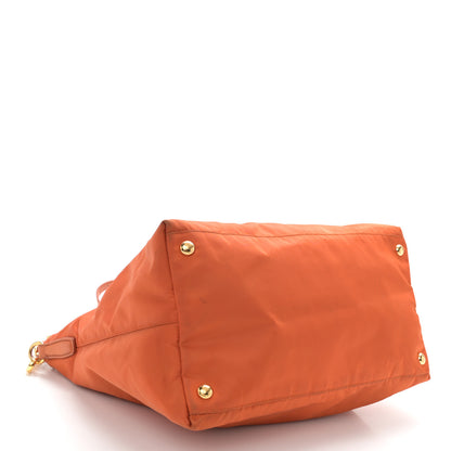 Prada Tessuto Nylon Saffiano Tote Papaya 4 of 16