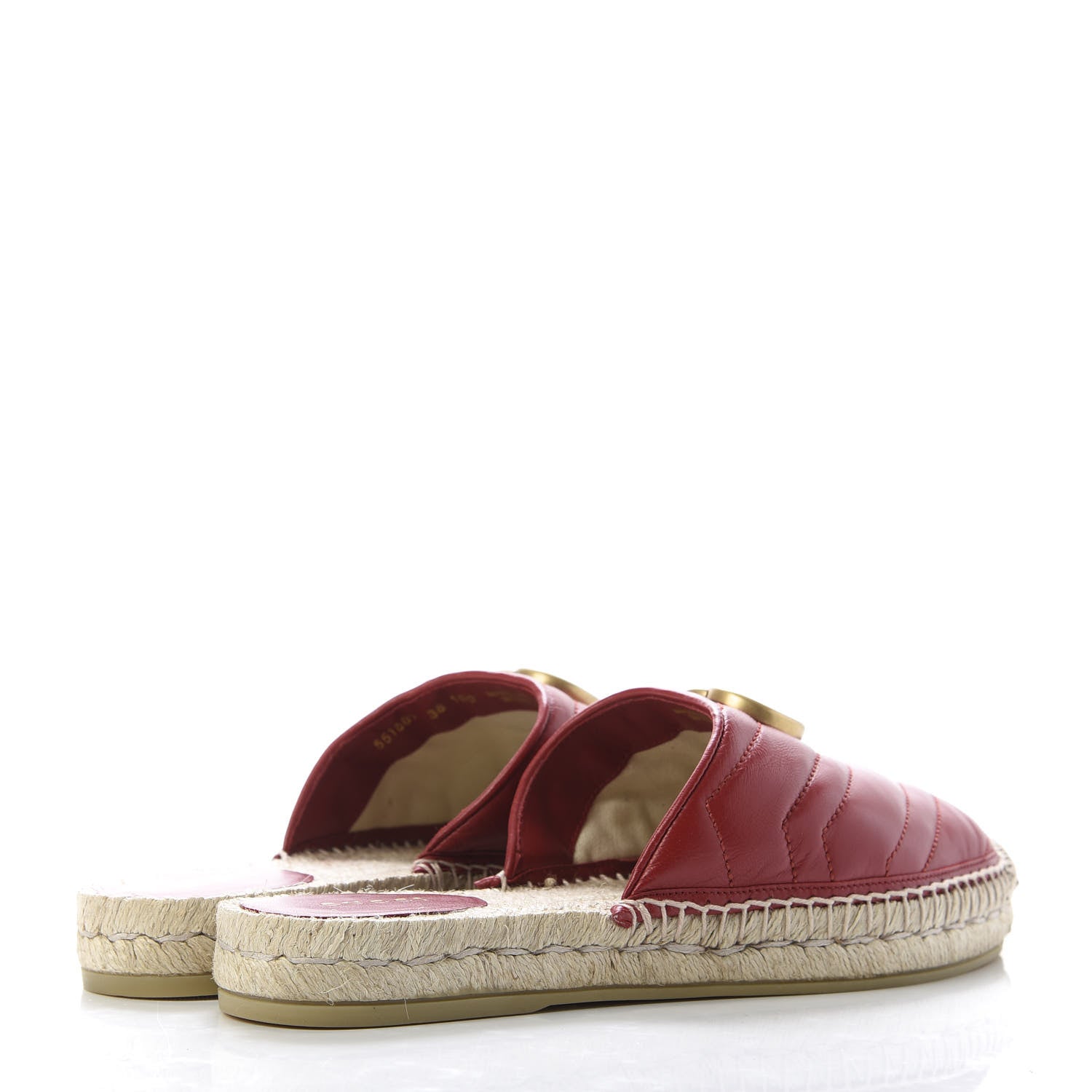 Gucci Nappa Matelasse GG Marmont Espadrille Slippers 38 Hibiscus Red 4 of 12
