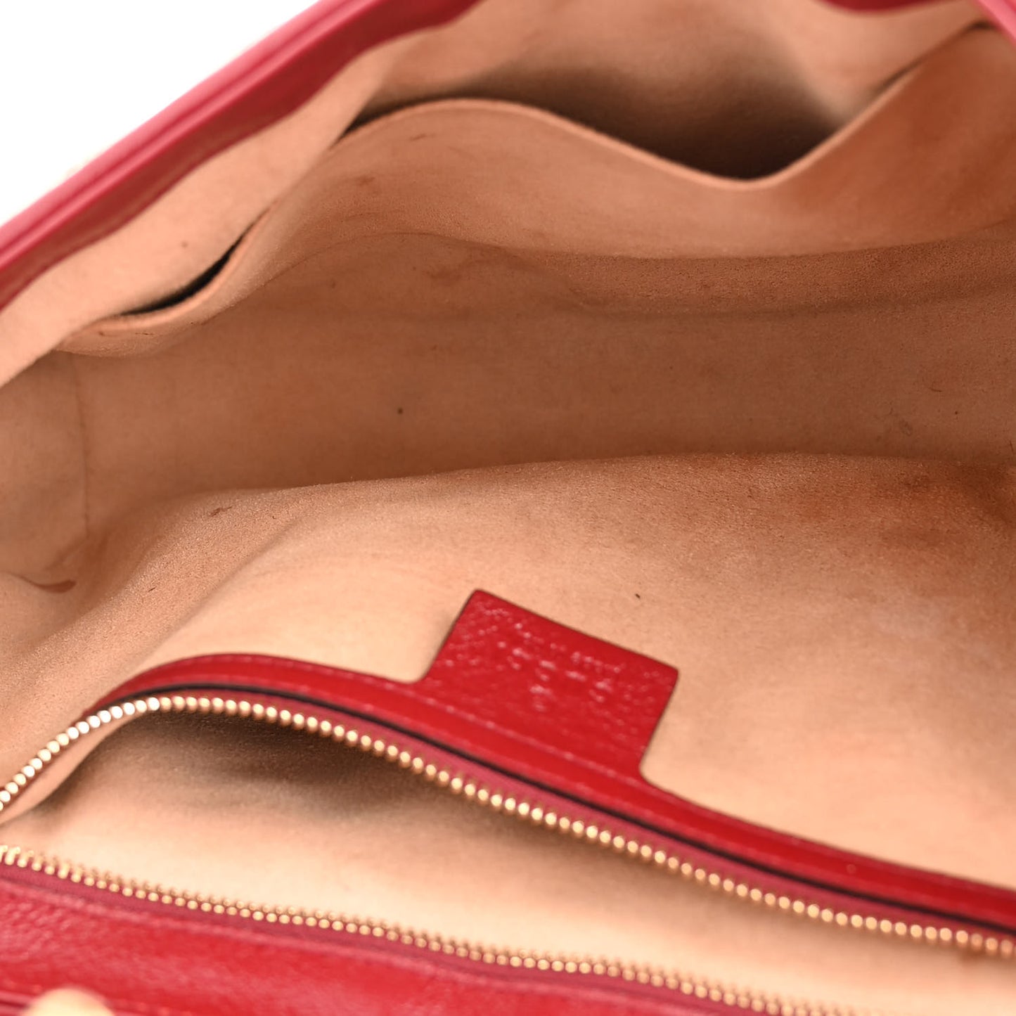 Monogram Azalea Calfskin Matelasse Diagonal Medium GG Marmont Shoulder Bag Beige Ebony New Cherry Red