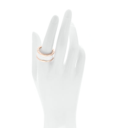 Bulgari 18K Rose Gold White Ceramic B.Zero1 Four-Band Ring 61 9.5 2 of 5