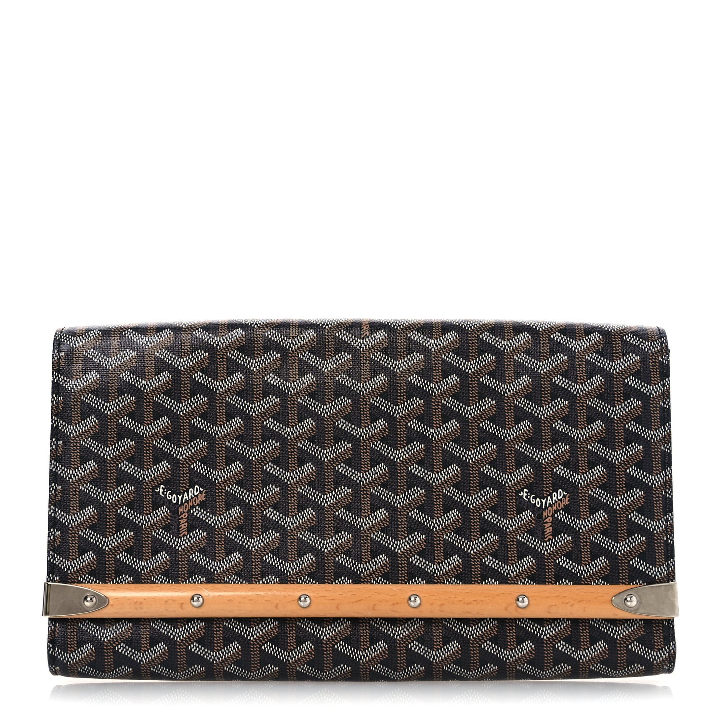 Goyardine Monte Carlo Bois Clutch Black