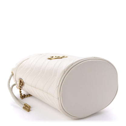 Gucci Calfskin Matelasse Mini GG Marmont 2.0 Bucket Bag White 4 of 11