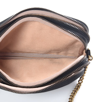 Gucci Calfskin Matelasse Mini GG Marmont Chain Crossbody Bag Black 5 of 10