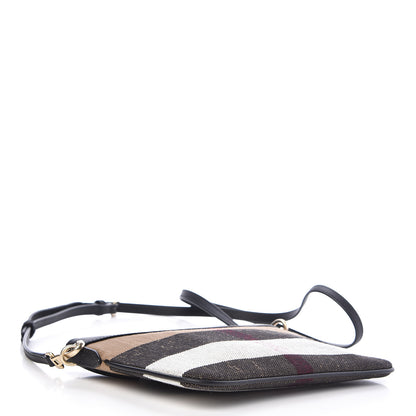 Burberry Mega Check Peyton Crossbody Clutch Bag Black 4 of 11