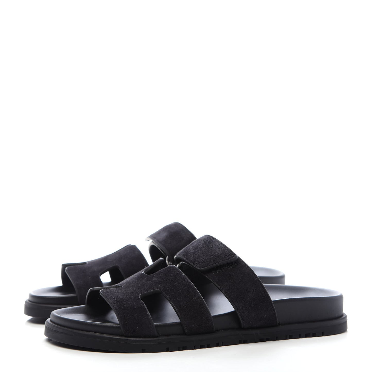 Suede Goatskin Womens Chypre Sandals 37 Black