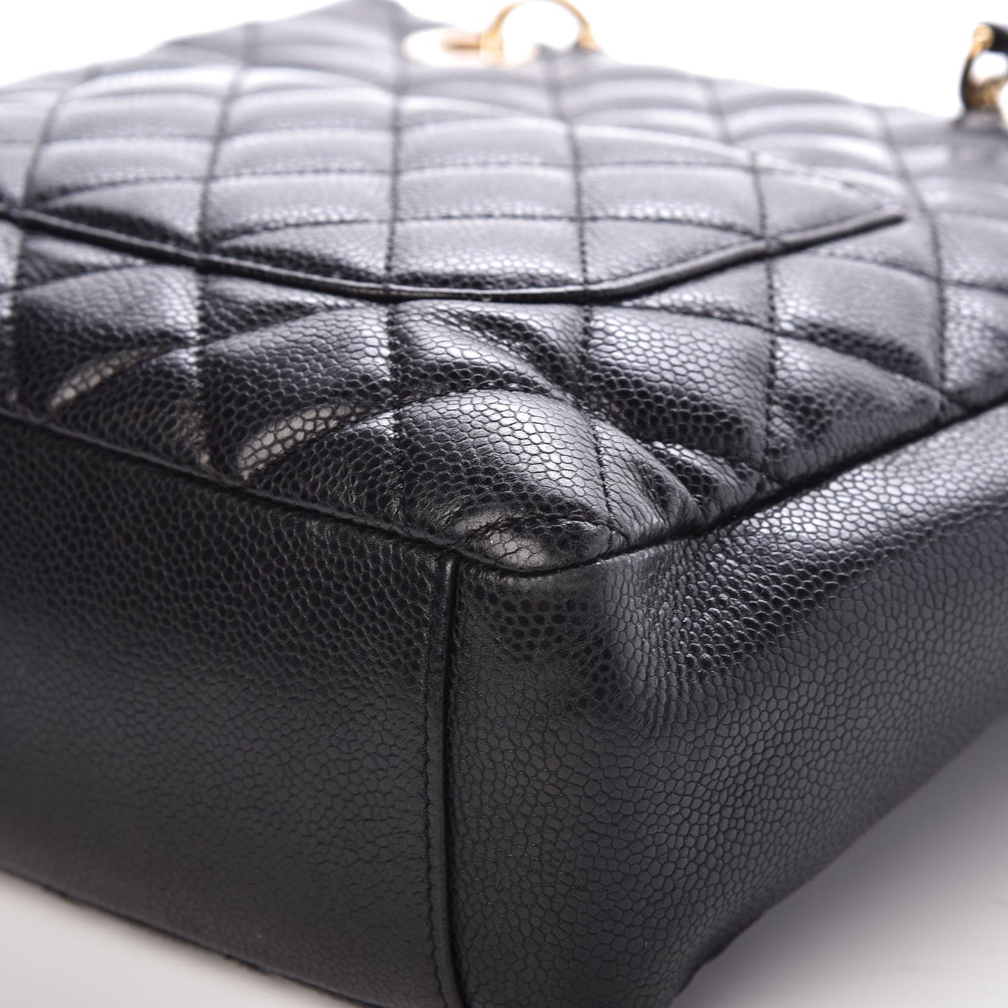 Caviar Quilted Petit Shopping Tote PST Black