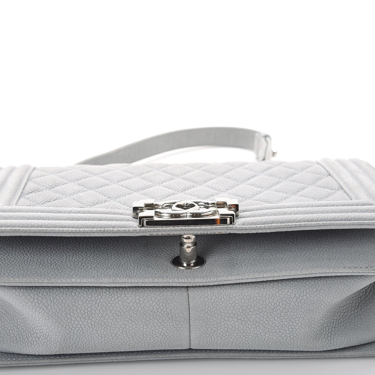 Chanel Iridescent Caviar Quilted Medium Boy Flap Light Grey 13 of 16