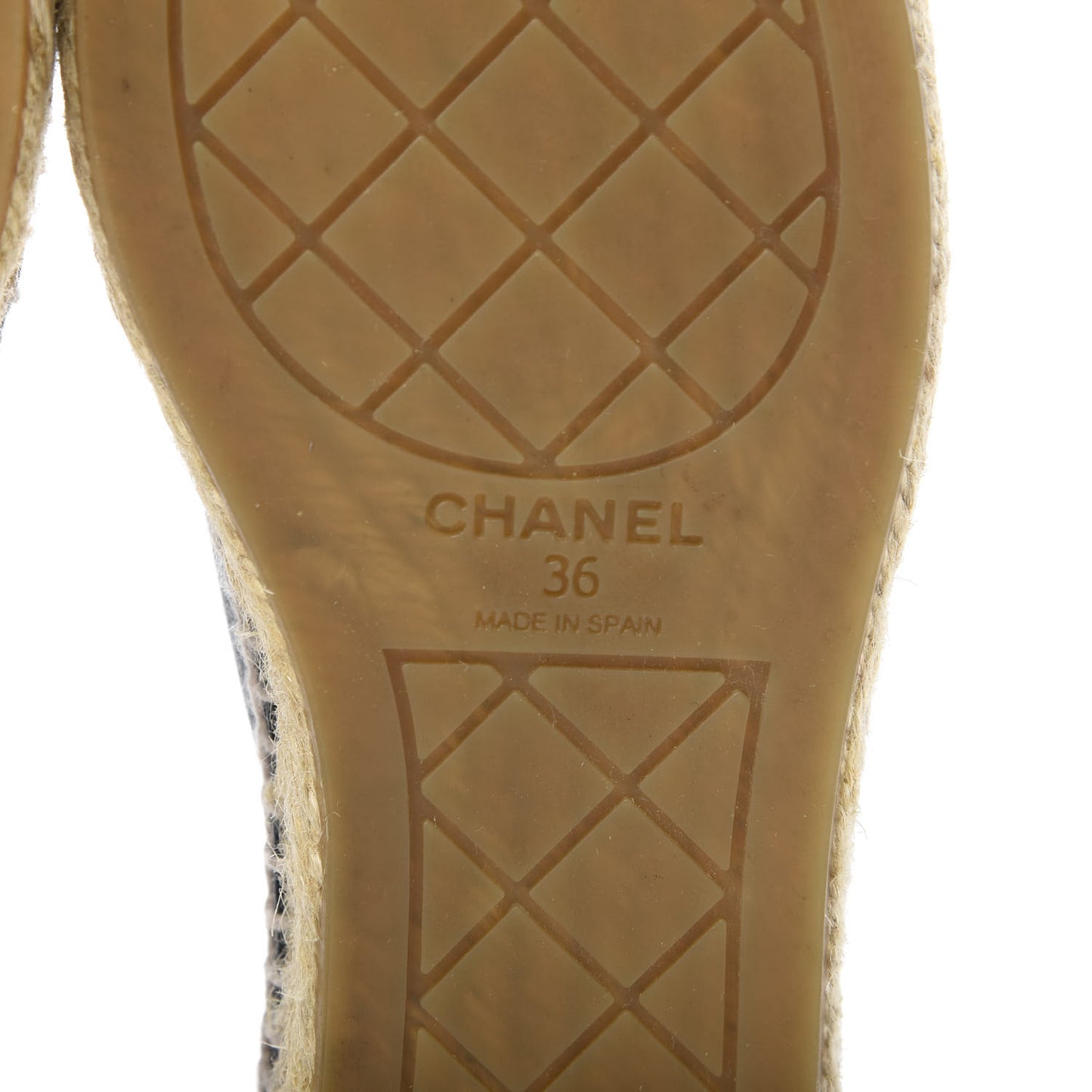 Grained Calfskin CC Espadrilles 36 Black