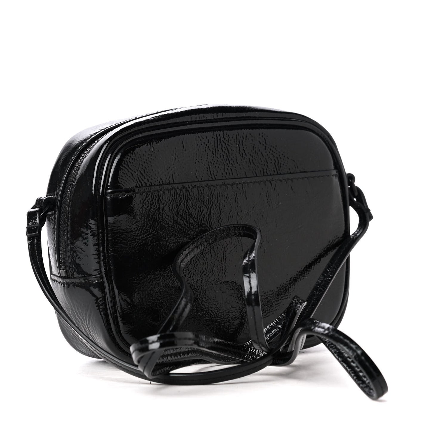Sequin Patent Monogram Blogger Bag Black
