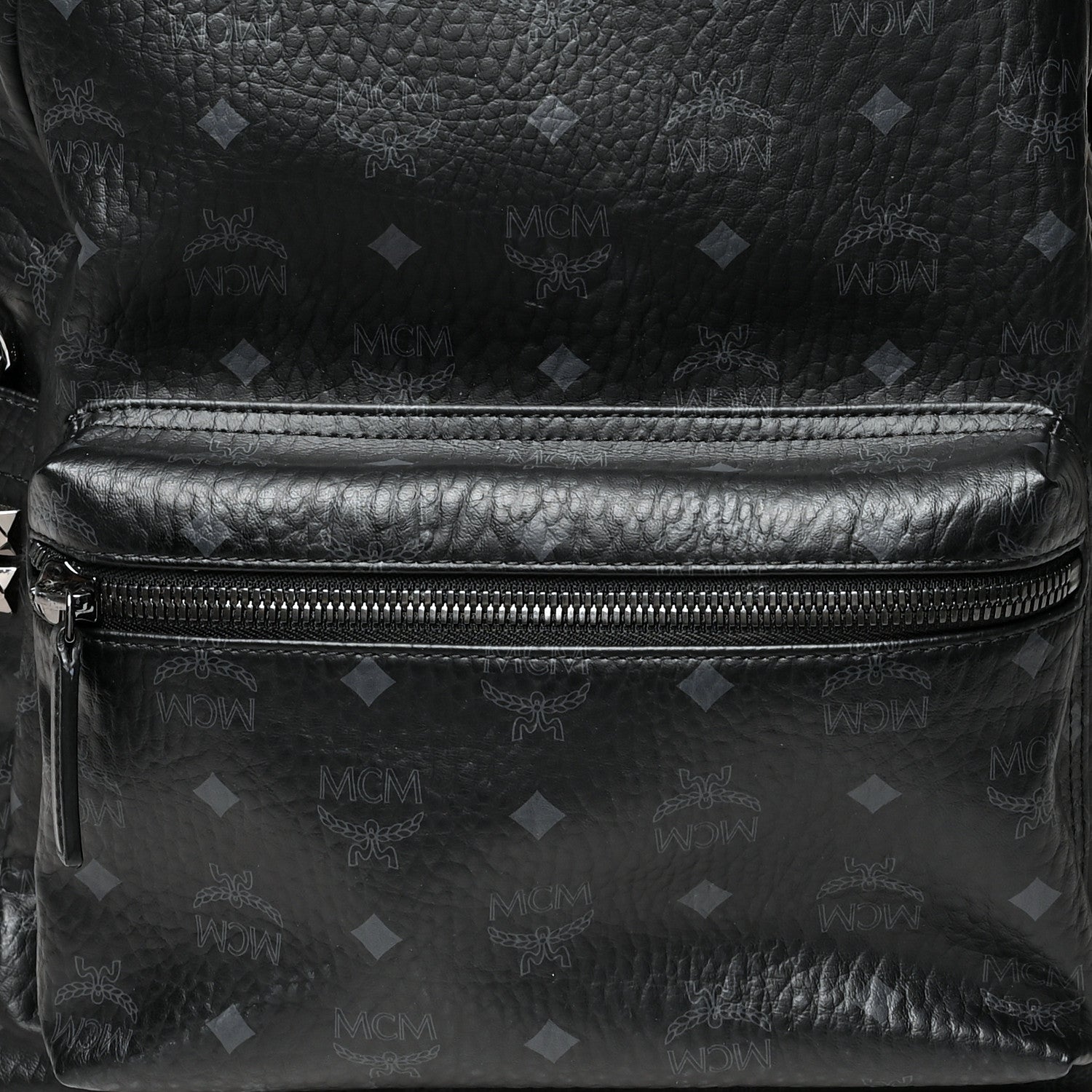 MCM Visetos Medium Side Studs Stark Backpack Black 8 of 12