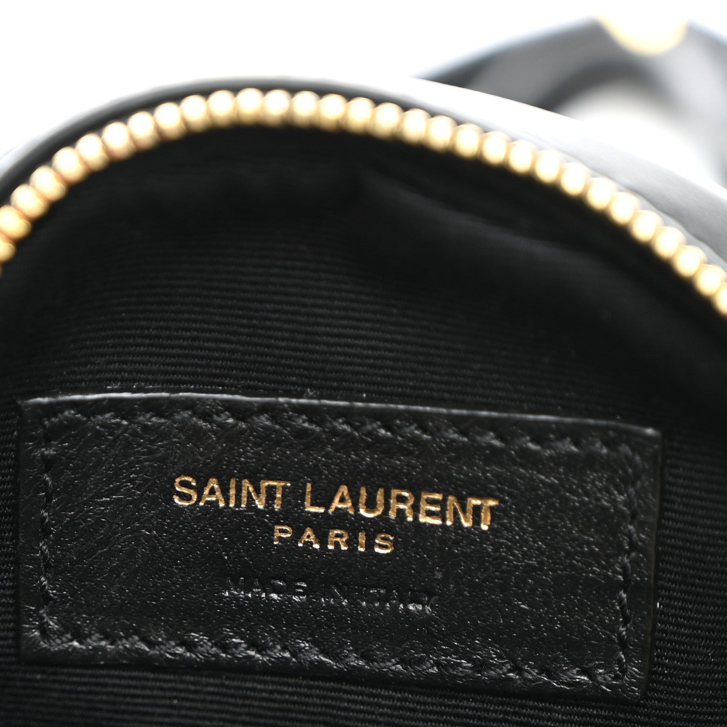 Saint Laurent Calfskin Matelasse Chevron Quilted Baby Round Vinyle Belt Bag Black 5 of 9