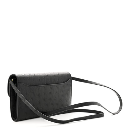 Hermes Ostrich Constance Long Wallet To Go Black 3 of 12