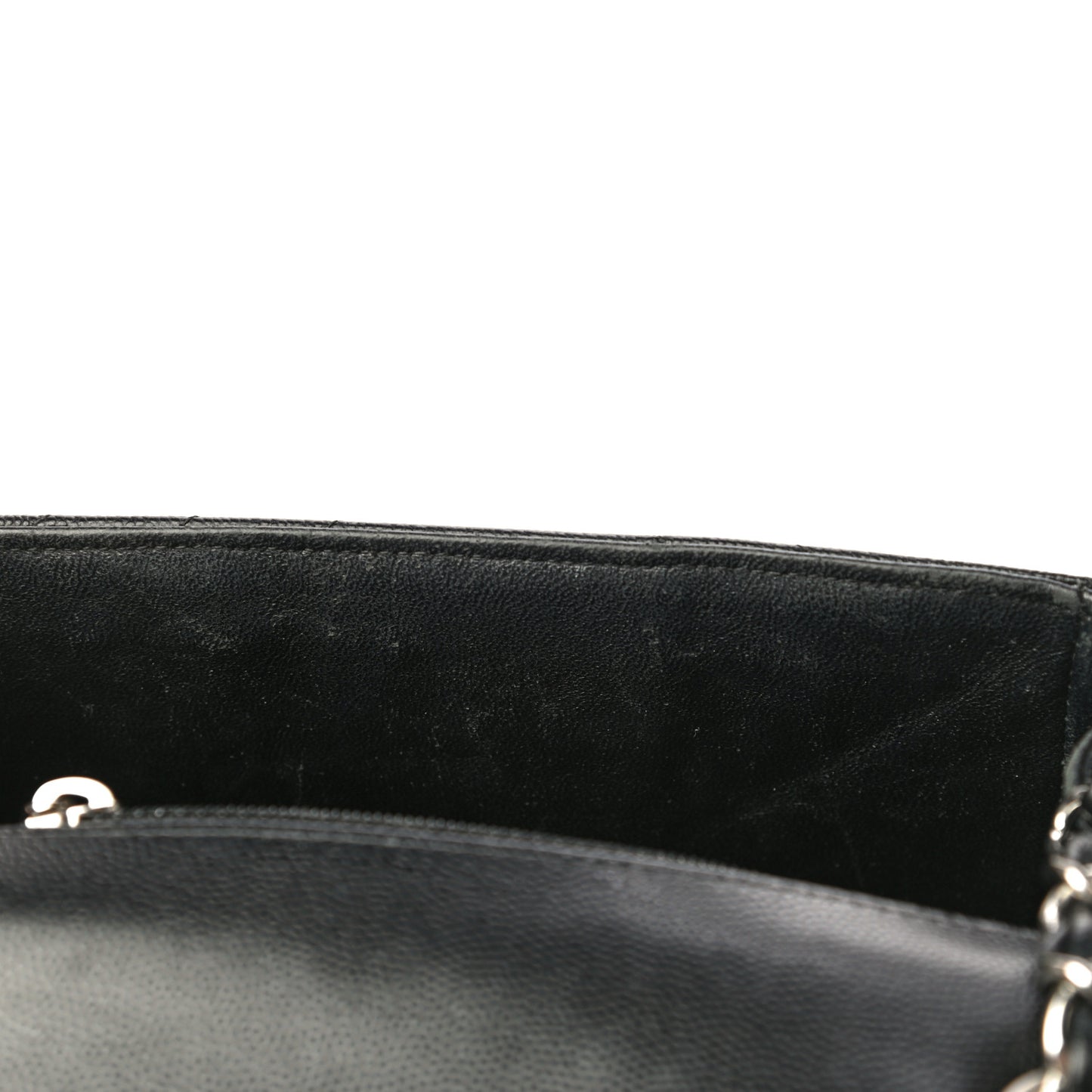 Caviar Chevron Quilted Mini Square Flap Black