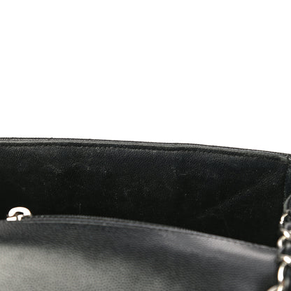 Chanel Caviar Chevron Quilted Mini Square Flap Black 12 of 17